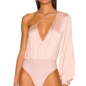 NBD Blush one shoulder bodysuit